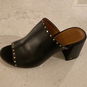 NWT Coach Alexis Leather Mule Black 9B